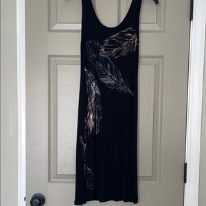XS Karen Kane Black Feather Print Tank Dress